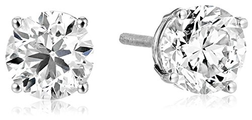 IGI Certified 14k White Gold Round Diamond Stud Earrings (2 cttw, H-I Color, I1 Clarity)