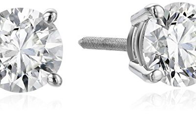 IGI Platinum Round Cut Diamond Stud Earrings (1 cttw, G-H Color, VS2 Clarity)