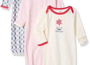 Touched by Nature Unisex Baby Organic Cotton Gowns, Flower, 0-6 Months