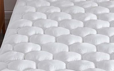 Murpheeya Cooling Cotton Mattress Pad Topper Bed Cover Protector with Deep Pocket Fits Up to 8"-21" for Queen King Twin Full California King