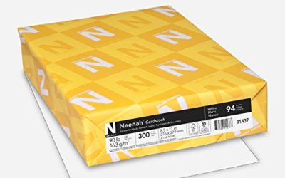 Neenah Cardstock, 8.5" x 11", 90 lb/163 gsm, White, 94 Brightness, 300 Sheets (91437)