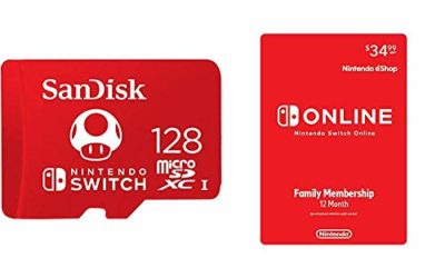 SanDisk 128GB MicroSDXC UHS-I Memory Card for Nintendo Switch – SDSQXAO-128G-GNCZN with Nintendo Switch Online Family Membership 12 Month – Nintendo Switch [Digital Code]