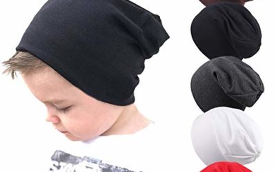 Toddler Cotton Beanies for Boys Baby Warm Slouchy Skullcap Hats Infant Baby Toddler Beanie Knit Caps for 6-60 Months (Black, White, Red, Coffe, Deep Gray)