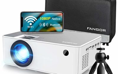 1080P HD Projector, WiFi Projector Bluetooth Projector, FANGOR 6500 Lumen 230" Portable Movie Projector, Compatible with TV Stick, HDMI, VGA, USB, Laptop, iPhone Android for PowerPoint Presentation