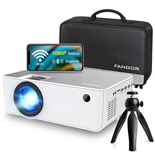 1080P HD Projector, WiFi Projector Bluetooth Projector, FANGOR 6500 Lumen 230" Portable Movie Projector, Compatible with TV Stick, HDMI, VGA, USB, Laptop, iPhone Android for PowerPoint Presentation