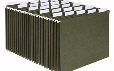 Pendaflex Hanging File Folders, Letter Size, Standard Green, 1/5-Cut Adjustable Tabs, 25 Per Box (81602)