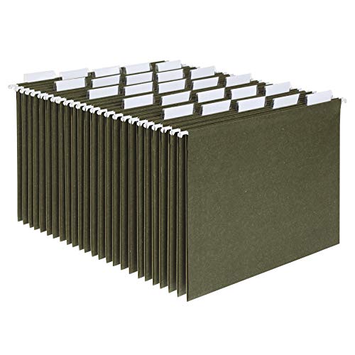 Pendaflex Hanging File Folders, Letter Size, Standard Green, 1/5-Cut Adjustable Tabs, 25 Per Box (81602)