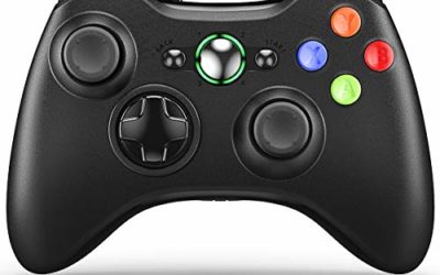 Wireless Controller for Xbox 360, VOYEE Enhanced Controller with Upgraded Joystick for Microsoft Xbox 360/ Slim/PC Windows 10 8 7 (Black)