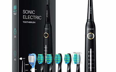 ATMOKO Electric Toothbrushes for Adults with 8 Duponts Brush Heads, 5 Modes, 4 Hour Charge for 30 Days Use, 40,000 VPM Motor, Rechargeble Power Whitening Sonic Toothbrush, Dentists Recommend