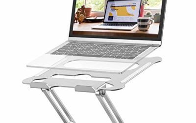 Adjustable Laptop Stand, FYSMY Ergonomic Portable Computer Stand with Heat-Vent to Elevate Laptop, 13 Lbs Heavy Duty Laptop Holder Compatible with MacBook, Air, Pro All Laptops (Silver)
