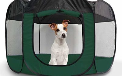 Furhaven Pet Playpen – Indoor-Outdoor Mesh Open-Air Playpen and Exercise Pen Tent House Playground for Dogs and Cats, Hunter Green, Large