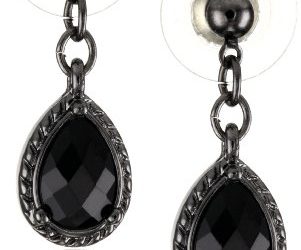 1928 Jewelry Black Victorian Inspired Petite Teardrop Earrings