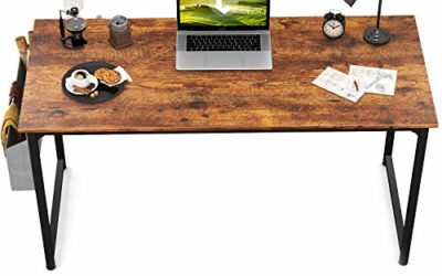 CubiCubi Computer Desk 47" Study Writing Table for Home Office, Industrial Simple Style PC Desk, Black Metal Frame, Rustic