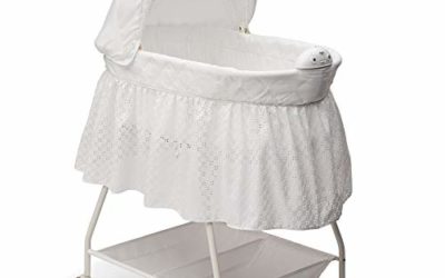 Delta Children Deluxe Sweet Beginnings Bedside Bassinet – Portable Crib with Lights and Sounds, Turtle Dove