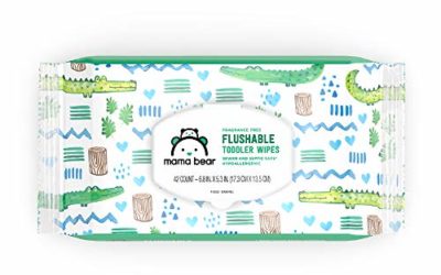An Amazon Brand: Mama Bear Fragrance-Free Flushable Toddler Wipes, 8 Packs, 336 Wipes