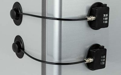 2 Pack Refrigerator Lock Combination Coded Fridge Lock Freezer Child Safety Lock Door Lock with Strong Adhesive No Keys Needed