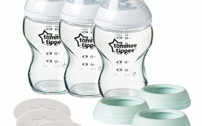 Tommee Tippee Closer to Nature 3 in 1 Convertible Glass Baby Bottles, Slow Flow Nipples – 9oz, 3ct