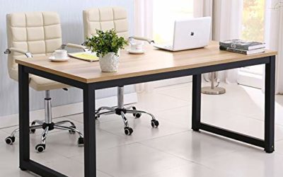 hmercy Home Office Desk, 47-Inch Computer Desk with Modern Simple Design, Simple Writing Study Table, Industrial Style Wood Top and Black Metal Frame for Soho