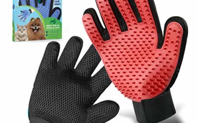 Pet Grooming Glove,Gentle Deshedding Brush Glove Efficient Pet Hair Remover Mitt,Enhanced Five Finger Design,Breathable & Comfortable for Dog,Cat,Horses with Long/Short Fur