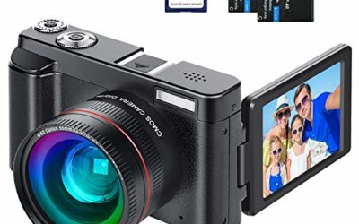 Digital Vlogging Camera YouTube Vlog Camera HD 1080P 30FPS 24MP Camcorder with 3.0" IPS Flip Screen, WiFi Function, Wide Angle Lens,16X Digital Zoom, 32GB SD Card, 2 Batteries