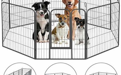 HONGFENGDZ Dog Playpen Puppy Playpen Dog Pen Indoor Outdoor Metal Pet Play Yard Fence Rabbit Bunny Enclosure Heavy Duty Kennel Gate for Small Medium Dogs