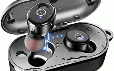 TOZO T10 Bluetooth 5.0 Wireless Earbuds with Wireless Charging Case IPX8 Waterproof TWS Stereo Headphones in Ear Built in Mic Headset Premium Sound with Deep Bass for Sport Black