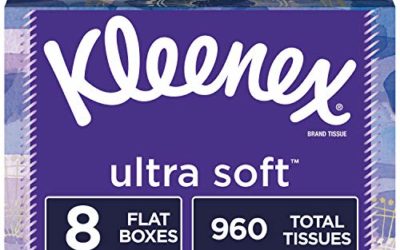 Kleenex Ultra Soft Facial Tissues, 8 Rectangular Boxes, 120 Tissues per Box (960 Tissues Total)