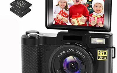 Digital Camera Vlogging Camera with YouTube 30MP Full HD 2.7K Vlog Camera with Flip Screen 180° Rotation with 32GB Memory Card and 2 Batteries (1)