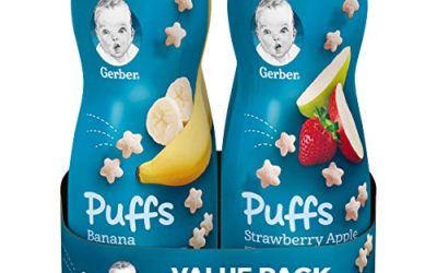 Gerber Puffs Cereal Snack, Banana and Strawberry Apple, 4 Count