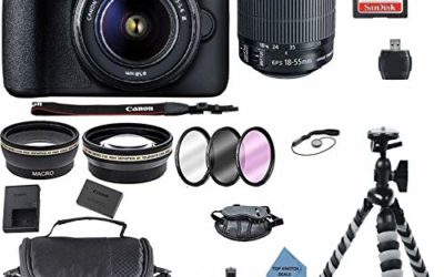 Canon EOS 3000D/Rebel T100/ EOS 4000D Kit with EF-S 18-55mm f/3.5-5.6 III Lens + Accessory Bundle +TopKnotch Deals Cloth