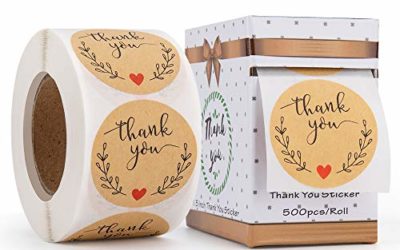 1.5Inch Thank You Stickers, Decorative Sealing Stickers for Christmas Gifts, Wedding, Party, 500 Thank You Stickers One Roll