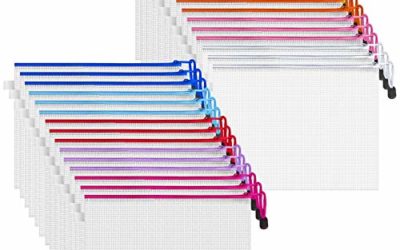 JARLINK 30 Pack Zipper Mesh Document Pouch, Waterproof File Bags, Letter Size/A4 Size, Multipurpose for Organizing Office Supplies Cosmetics Travel Accessories