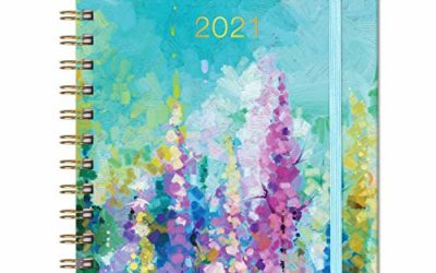 2021 Planner – Weekly & Monthly Planner with Tabs, 6.3" x 8.4", Jan. – Dec. 2021, Hardcover with Back Pocket + Thick Paper + Banded, Twin-Wire Binding – Oil Painting