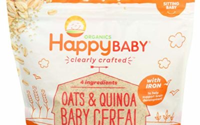 Happy Baby, Clearly Crafted Cereal, Organic Whole Grain Oats and Quinoa, 7 Ounce, Organic Baby Cereal in a Resealable Pouch, with Iron to Support Baby's Brain Development, a Great First Food