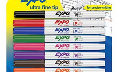 EXPO 1884309 Low-Odor Dry Erase Markers, Ultra Fine Tip, Assorted Colors, 8-Count
