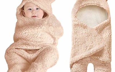 XMWEALTHY Cute Newborn Baby Boys Girls Blankets Plush Swaddle Blankets Brown
