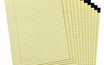 AmazonBasics Legal/Wide Ruled 8-1/2 by 11-3/4 Legal Pad – Canary (50 Sheet Paper Pads, 12 pack)