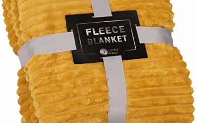 GREEN ORANGE Throw Blanket for Couch – 50×60, Lightweight, Mustard Yellow – Soft, Plush, Fluffy, Warm, Cozy – Perfect for Bed, Sofa