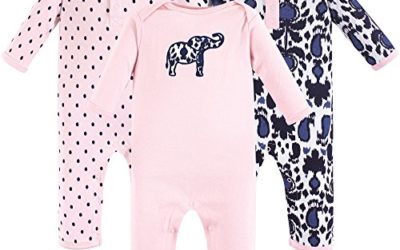 Yoga Sprout baby girls Cotton Coveralls Romper, Ikat Elephant, 9-12 Months US