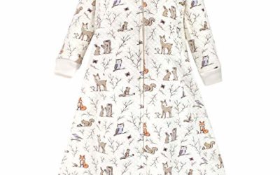Hudson Baby Unisex Baby Premium Quilted Long Sleeve Sleeping Bag and Wearable Blanket, Enchanted Forest, 12-18 Months