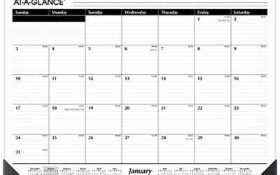 2021 Desk Calendar by AT-A-GLANCE, Monthly Desk Pad, 21-3/4" x 17", Standard, Ruled Blocks (SK240021)