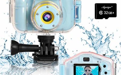 Agoigo Kids Waterproof Camera Toys for 3-12 Year Old Boys Girls Christmas Birthday Gifts Kids Underwater Sports Camcorder Camera HD Children Digital Action Camera 2 Inch Screen with 32GB Card (Blue)