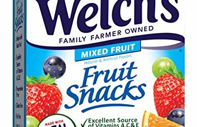 Welch's Fruit Snacks, Mixed Fruit, Gluten Free, Bulk Pack, 0.9 oz Individual Single Serve Bags (Pack of 40)