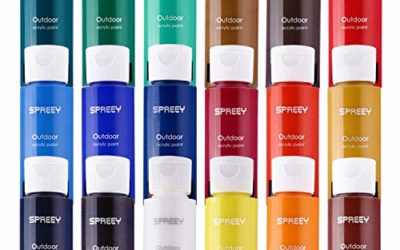 SPREEY Acrylic Paint Set of 18 Colors Large 18x59ml (2Oz) for Paint Supplies, Painting Canvas Wood, Fabric, Nail Art, Gift, Rich Pigments Non Fading, Non Toxic Paints for Adults Kids Artists Beginners
