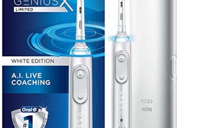 Oral-B Genius X Limited, Rechargeable Electric Toothbrush with Artificial Intelligence, 1 Replacement Brush Head, 1 Travel Case, White