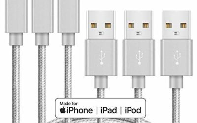 iPhone Charger Cable MFi Certified Lightning Cord 3Pack 6ft USB Fast Charging Syncing Cable Nylon Braided iPhone 12 SE 11 Pro MAX Xs XS MAX XR X 8 7 6 5 Plus S E iPod iPad (2020) AirPods Pro Grey