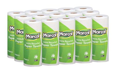 Marcal Paper Towels 100% Recycled 2-Ply, 60 Sheets Per Roll – Case of 15 Individually Wrapped Green Seal Certified 06709,White