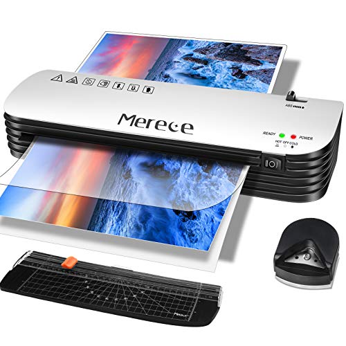 Merece Laminator – 4 in 1 A4 Thermal Laminator Machine, Personal Laminator for Home Use School Teachers Office Card Classroom, 9 Inches Small Hot Cold Lamination Machine with 30 Laminating Pouches