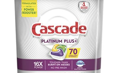 Cascade Platinum Plus Dishwasher Pods, ActionPacs Detergent, Lemon, 70 Count