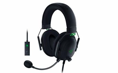 Razer BlackShark V2 Gaming Headset: THX 7.1 Spatial Surround Sound – 50mm Drivers – Detachable Mic – PC, PS4, PS5, Switch, Xbox One, Xbox Series X & S, Mobile – 3.5 mm Audio Jack & USB DAC – Black
